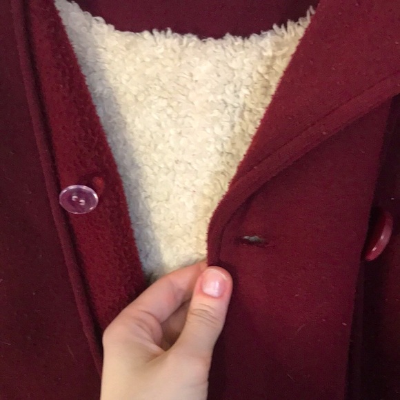 🆕✨Forever21 Burgundy Double Button Detachable Hooded Fall Coat! Sz S!BNWOT!✨ - Picture 11 of 13